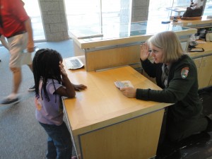 DSC02314 K being sworn in as a Jr Park Ranger