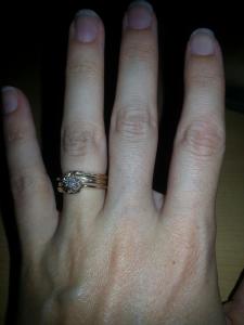 The ring, on her hand, once we got back to the hotel. Sigh.